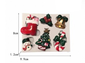 Molde silicona 6 figuras Navidad